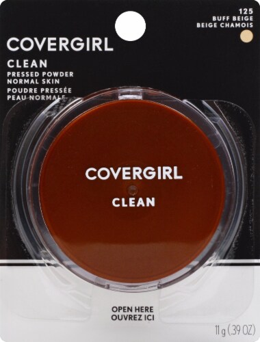 CoverGirl 125 Buff Beige Normal Skin Clean Pressed Powder Perspective: front