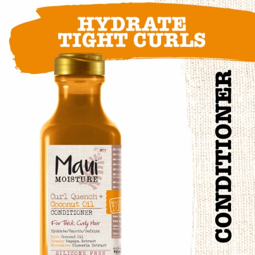 Maui Moisture Curl Quench + Coconut Oil Curl-Defining Anti-Frizz Conditioner Silicone Free Perspective: front