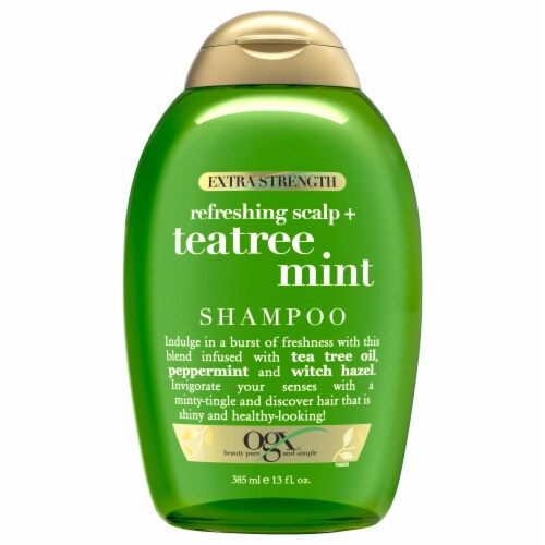 OGX Extra Strength Refreshing Scalp + Teatree Mint Shampoo Perspective: front