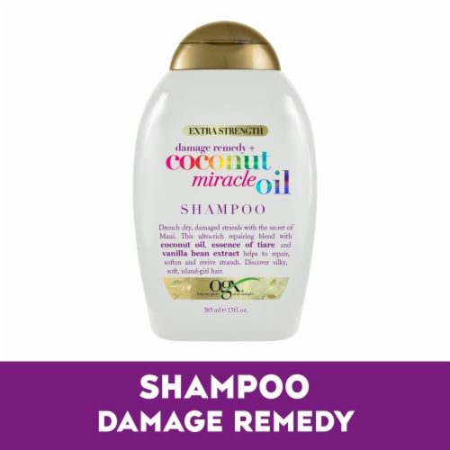 OGX Extra Strength Damage Remedy + Coconut Miracle Oil Shampoo Perspective: front