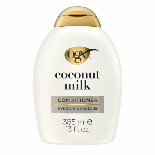 OGX Nourishing + Coconut Milk Conditioner ,Hydrating & Restoring, Paraben-Free Perspective: front