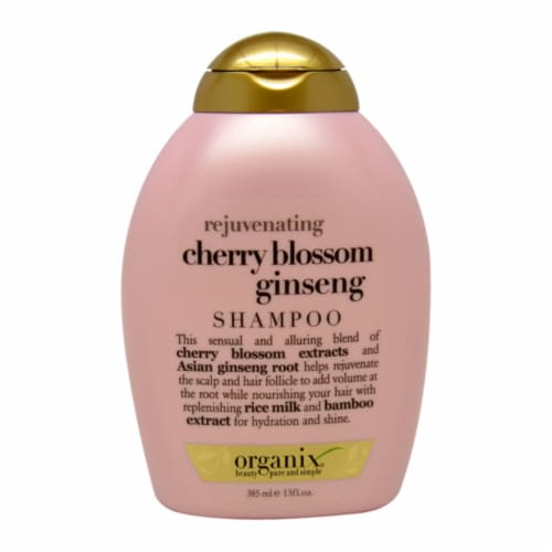 Ogx Rejuvenating Cherry Blossom Ginseng Shampoo Perspective: front