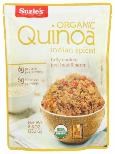 Suzie's - Quinoa Indian Spiced Ready to Eat - Case of 6-8.8 oz. Perspective: front