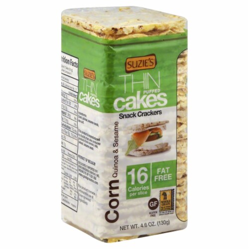 Suzie's Thin Corn Quinoa & Sesame Cakes Perspective: front