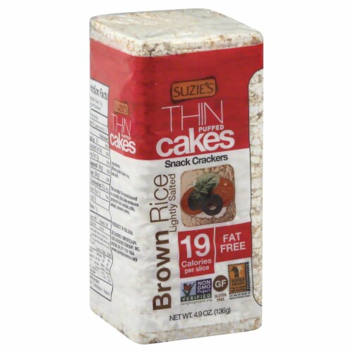 Suzie's Thin Puffed Cakes Brown Rice Lightly Salted Perspective: front