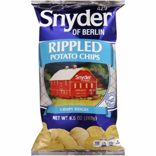 Snyder of Berlin Rippled Potato Chips Perspective: front