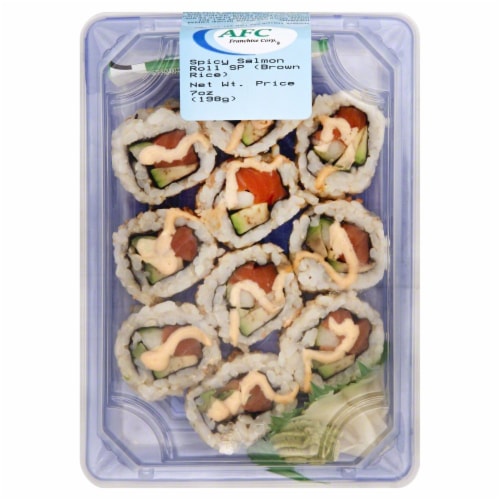 Advanced Fresh Concepts Spicy Salmon Roll with Brown Rice Perspective: front