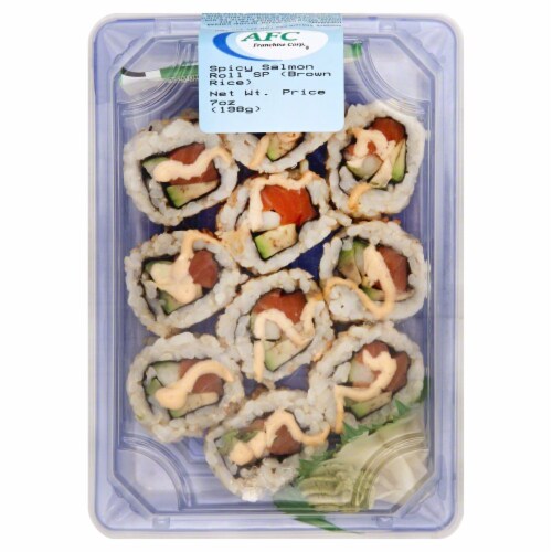 Advanced Fresh Concepts Spicy Salmon Sushi Roll with Brown Rice Perspective: front