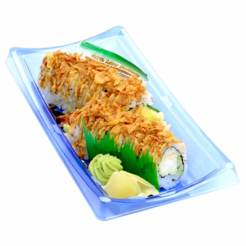 Advanced Fresh Concepts Crunchy Shrimp Tempura Roll Sushi with Brown Rice Perspective: front