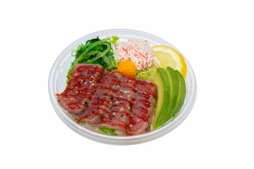 Advanced Fresh Concept Spicy Mini Poke Bowl Seared Tuna Perspective: front