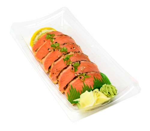 Advanced Fresh Concepts Seared Salmon w/ Cucumber Sashimi Sampler Perspective: front