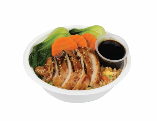 Teriyaki Chicken Bowl With Fried Rice Perspective: front