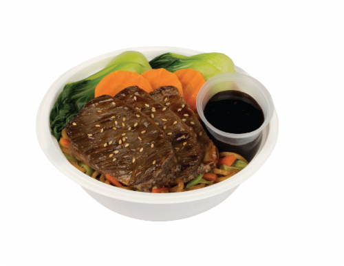 Korean Style Beef Bowl With Yakisoba Perspective: front