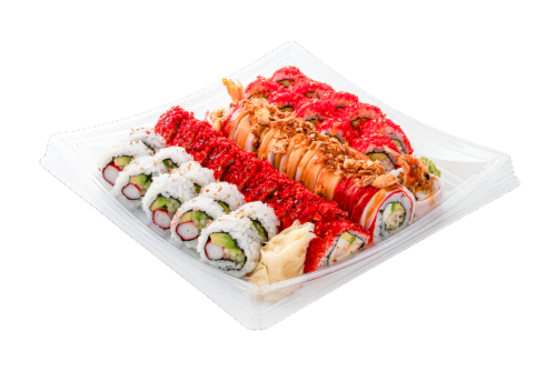 Party Favorites with Flamin' Hot Flavor Sushi Perspective: front