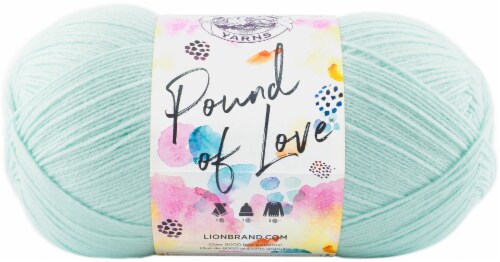 Lion Brand Pound Of Love Yarn-Pastel Green Perspective: front