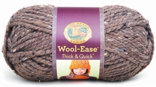 lion brand wool ease thick and quick yarn, lot of 4. oatmeal color