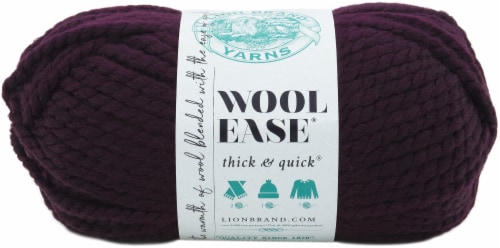 Lion Brand® Wool-Ease® Thick and Quick Yarn - Eggplant Perspective: front