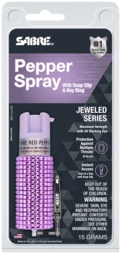 Sabre Jeweled Design Pepper Spray - Lavender Perspective: front