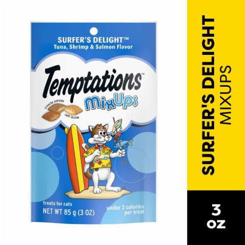 Temptations MixUps Surfers Delight Tuna Shrimp & Salmon Flavor Crunchy and Soft Adult Cat Treats