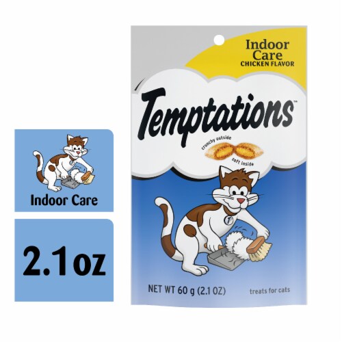 Temptations Indoor Care Chicken Adult Cat Treats Perspective: front