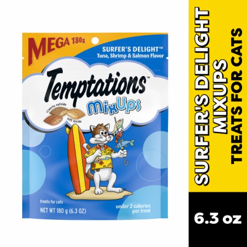 Temptations MixUps Surfers Delight Tuna Shrimp & Salmon Flavor Adult Cat Treats Perspective: front