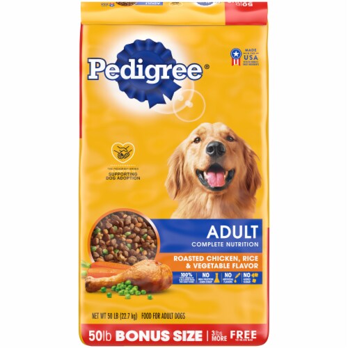 Pedigree® Adult Complete Nutrition Roasted Chicken Rice & Vegetable Flavor Dry Dog Food Perspective: front