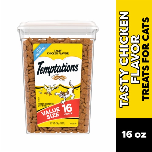 Temptations Classic Tasty Chicken Flavor Crunchy and Soft Adult Cat Treats Perspective: front