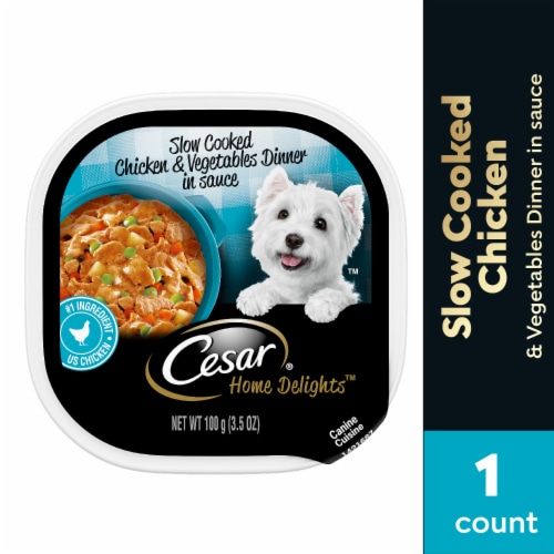 Cesar Home Delights Slow Cooked Chicken Vegetables Adult Soft Wet Dog Food 3.5 oz King Soopers