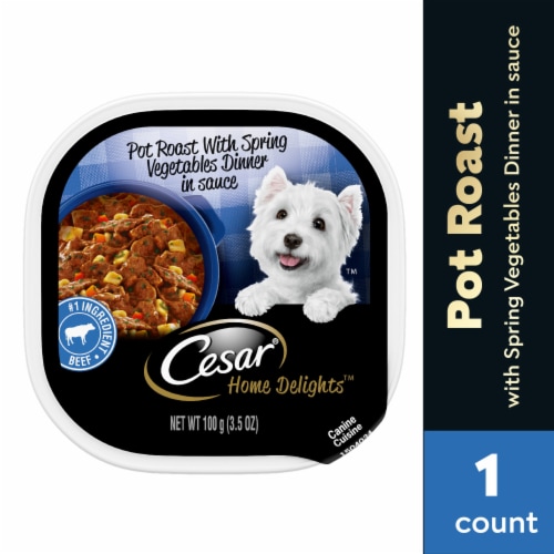 Cesar Home Delights Pot Roast with Spring Vegetables Adult Soft Wet Dog Food Perspective: front