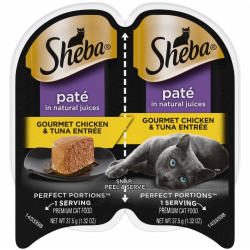 SHEBA PERFECT PORTIONS Gourmet Chicken & Tuna Entree Adult Wet Cat Food Pate Perspective: front