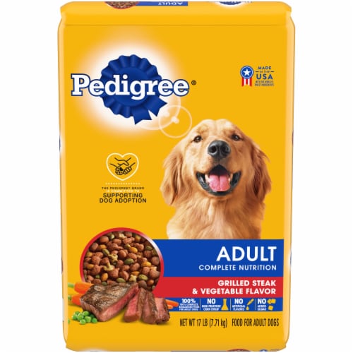 Pedigree® Adult Complete Nutrition Grilled Steak & Vegetable Flavor Dry Dog Food Perspective: front