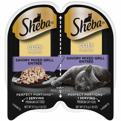 Sheba Perfect Portions Cuts in Gravy Savory Mixed Grill Entree Adult Wet Cat Food Perspective: front