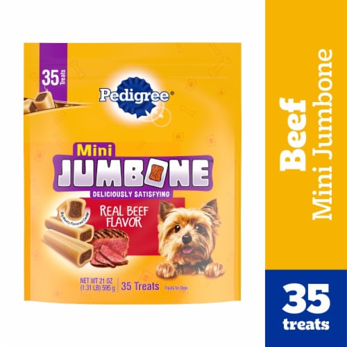 Pedigree Mini Jumbone Small Dog Adult Dog Treats Real Beef Flavor Perspective: front