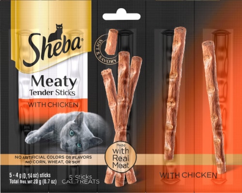 Sheba Meaty Tender Sticks with Chicken Cat Treats Perspective: front
