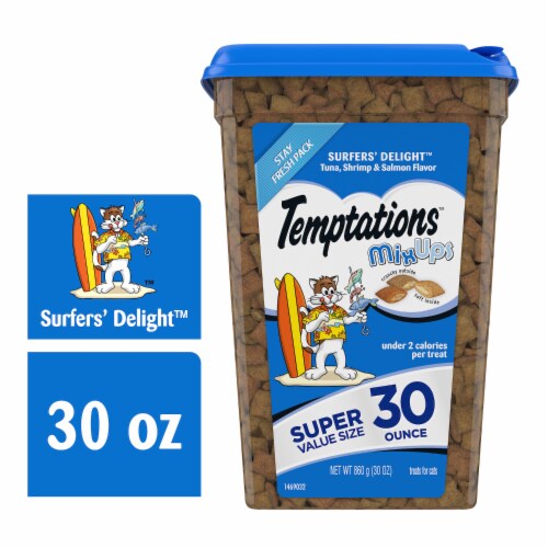 Temptations Surfers' Delight Flavor Cat Treats Perspective: front