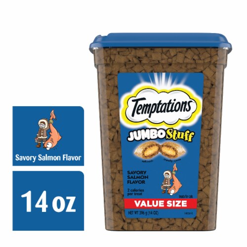 Temptations Jumbo Stuff Savory Salmon Flavor Cat Treats Perspective: front