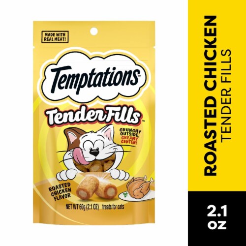 Temptations Tender Fills Crunchy and Soft Cat Treats Roasted Chicken Flavor Perspective: front