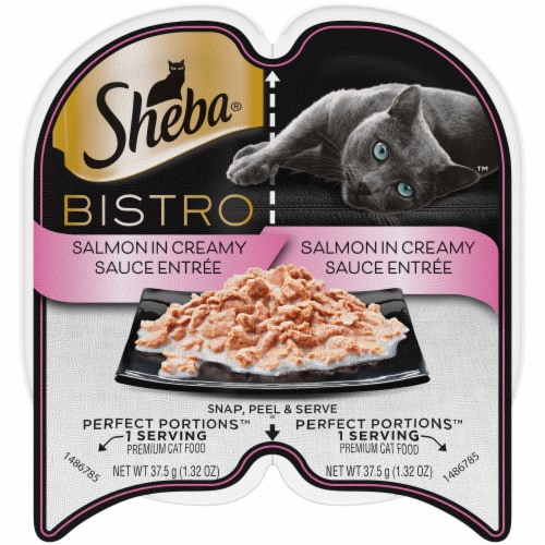 SHEBA PERFECT PORTIONS Bistro Salmon in Creamy Sauce Adult Wet Cat Food ...