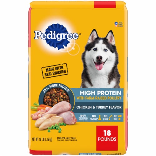 Pedigree High Protein Chicken & Turkey Adult Dry Dog Food Perspective: front