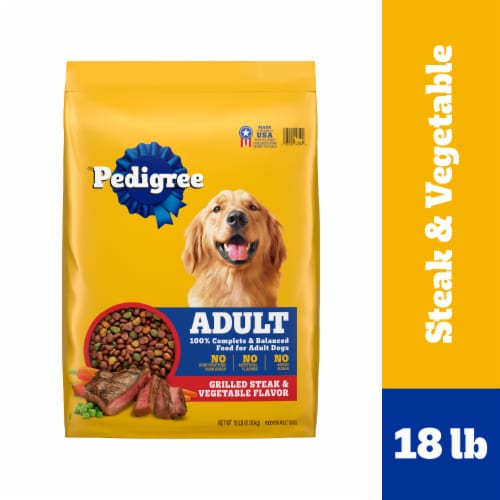 Pedigree Complete Nutrition Grilled Steak and Vegetable Flavor Adult Dry Dog Food Perspective: front