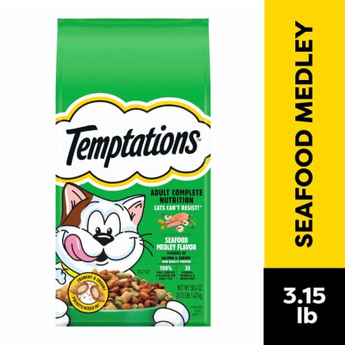 Temptations Complete Nutrition Seafood Medley Flavor Adult Dry Cat Food Perspective: front