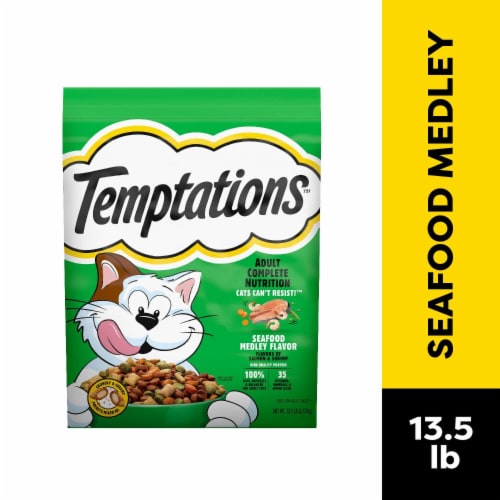 Temptations Complete Nutrition Seafood Medley Flavor Adult Dry Cat Food Perspective: front