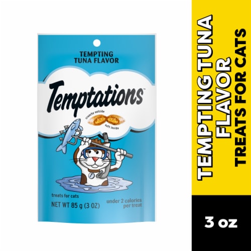 Temptations Classic Tempting Tuna Flavor Crunchy and Soft Adult Cat Treats Perspective: front