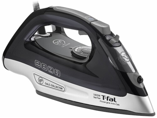 T-fal Powerglide Steam Iron - Black/Silver Perspective: front