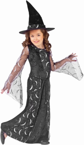Fun World Girls Sorceress Costume - Black/Silver Perspective: front