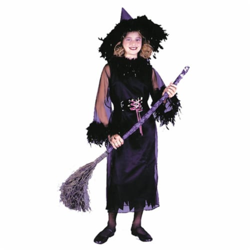 Costumes For All Occasions Fw8762Bkmd Feather Witch Blk Child Med Perspective: front