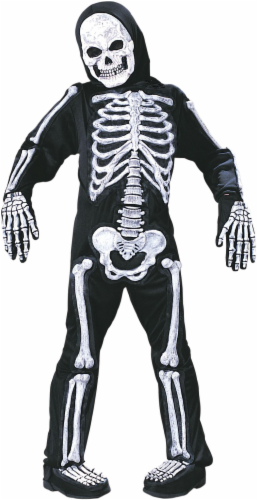 Fun World Children's Skelebones Costume - Black/White Perspective: front