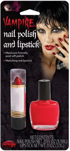 Fun World Vampire Nail Polish and Lipstick - Red Perspective: front