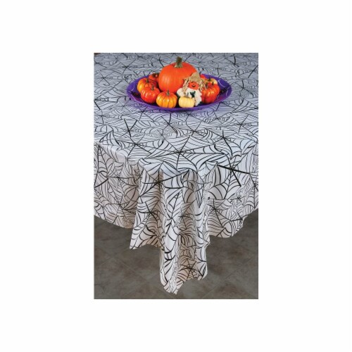 Fun World Web Tablecloth - White/Black Perspective: front