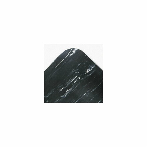 Crown CU3672BK Cushion-Step Mat- Rubber- 36 x 72- Marbleized Black Perspective: front